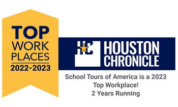 School Tours of America has earned the Top Workplaces 2023 Award from the Houston Chronicle for the second year in a row